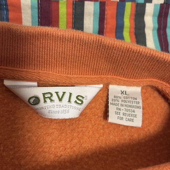 Sale Orvis  long sleeve three-quarter button size XL orange fast shipping - Picture 4 of 13